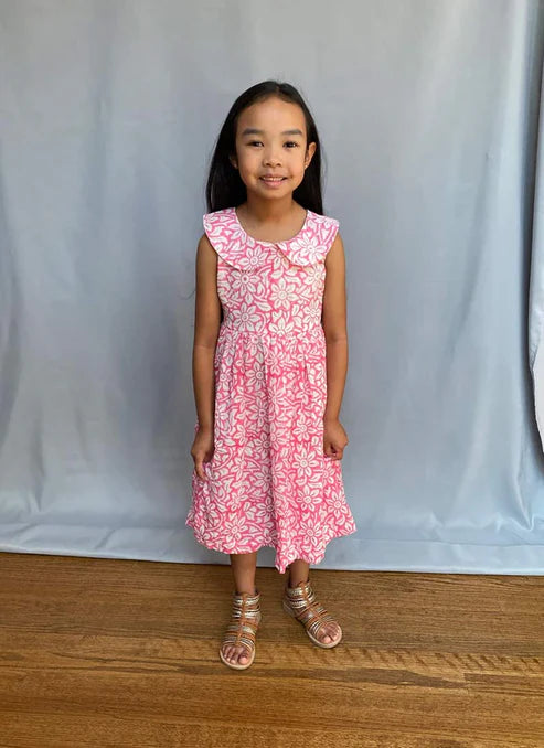 Block Print Girl’s Dress – Pink