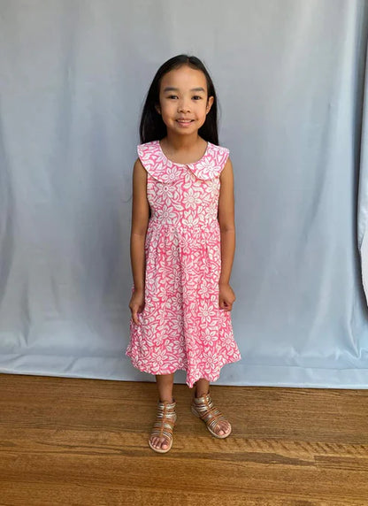 Block Print Girl’s Dress – Pink