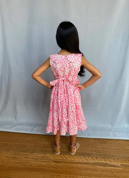 Block Print Girl’s Dress – Pink